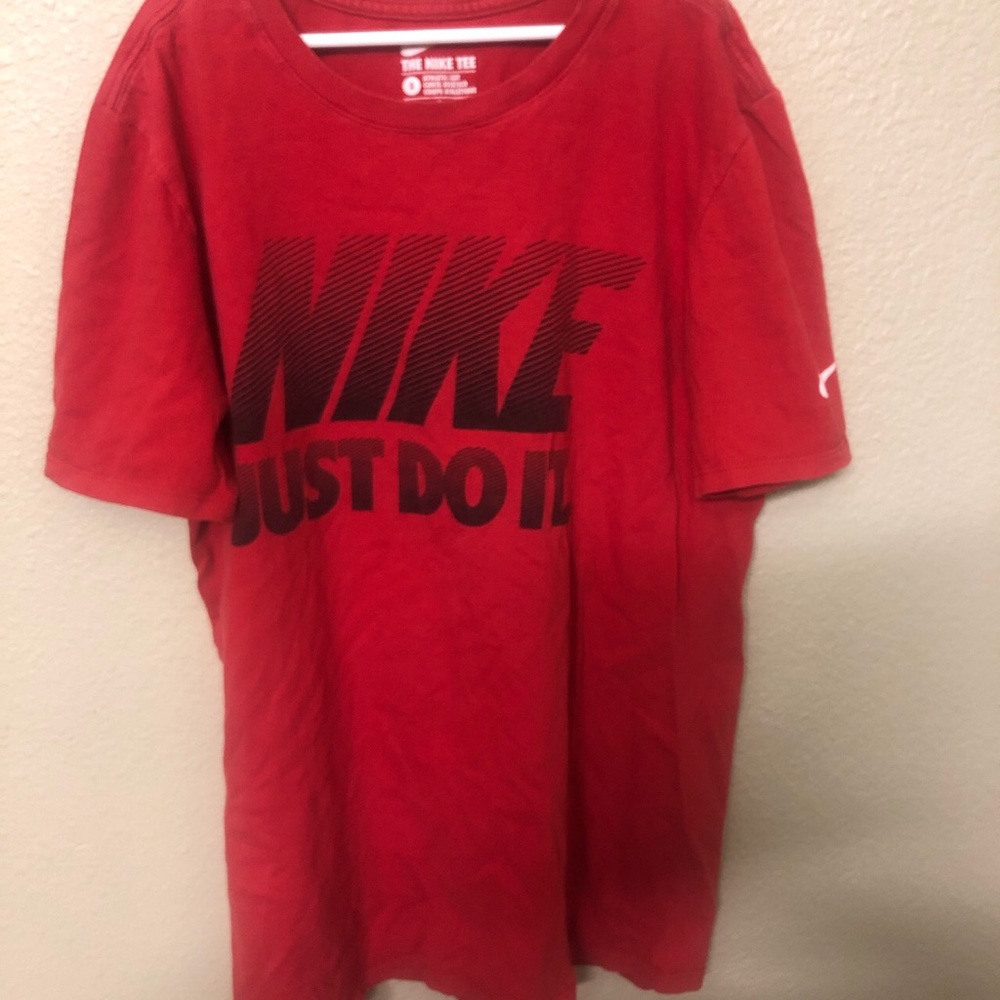 red nike just do it tee